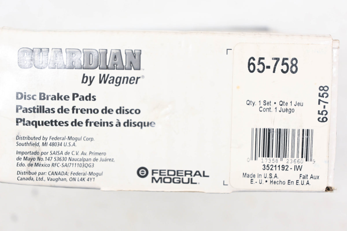 Wagner 65-758 Guardian Disc Brake Pad Kit NOS