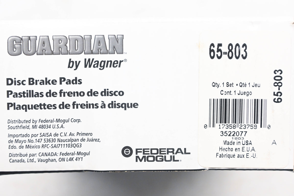 Wagner 65-803, EHT803H Guardian Disc Brake Pad Kit NOS
