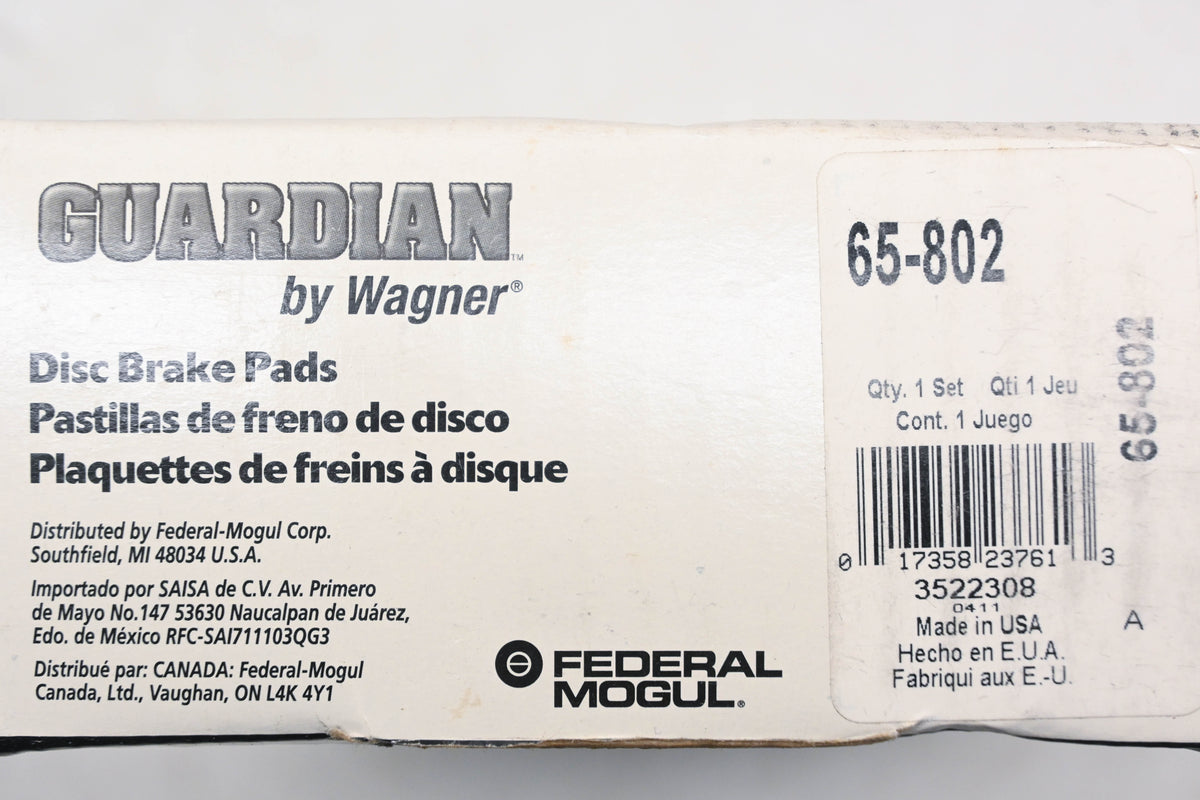 Wagner 65-802 Guardian Disc Brake Pad Kit NOS