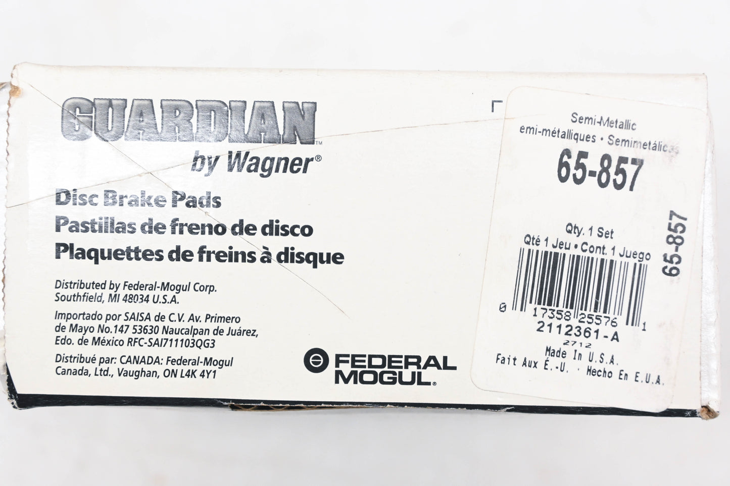 Wagner 65-857 Guardian Disc Brake Pad Kit NOS