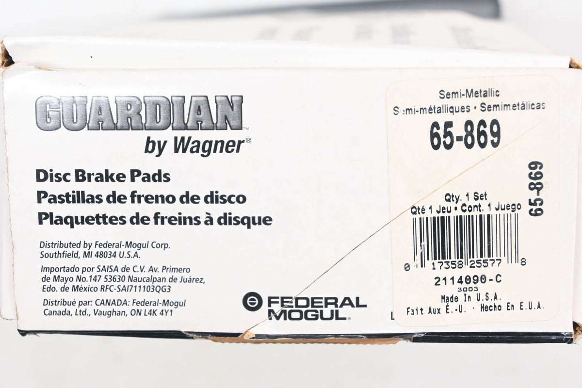 Wagner 65-869, EHT869 Guardian Disc Brake Pad Kit NOS