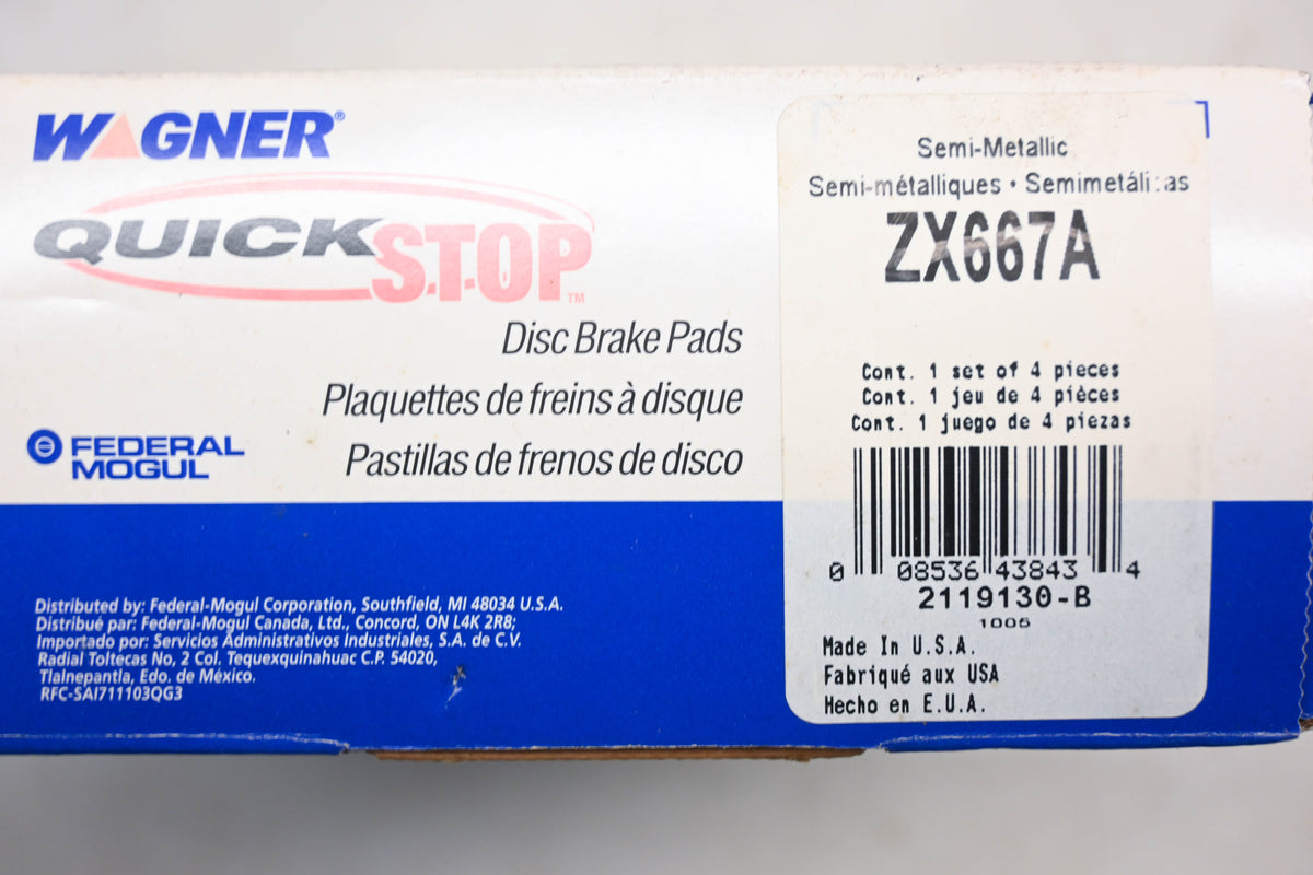 Wagner ZX667A Disc Brake Pad Kit NOS