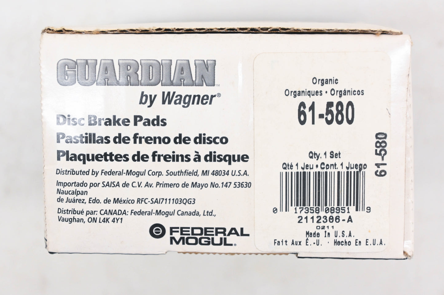 Wagner 61-580, SGD580C Guardian Disc Brake Pad Kit NOS