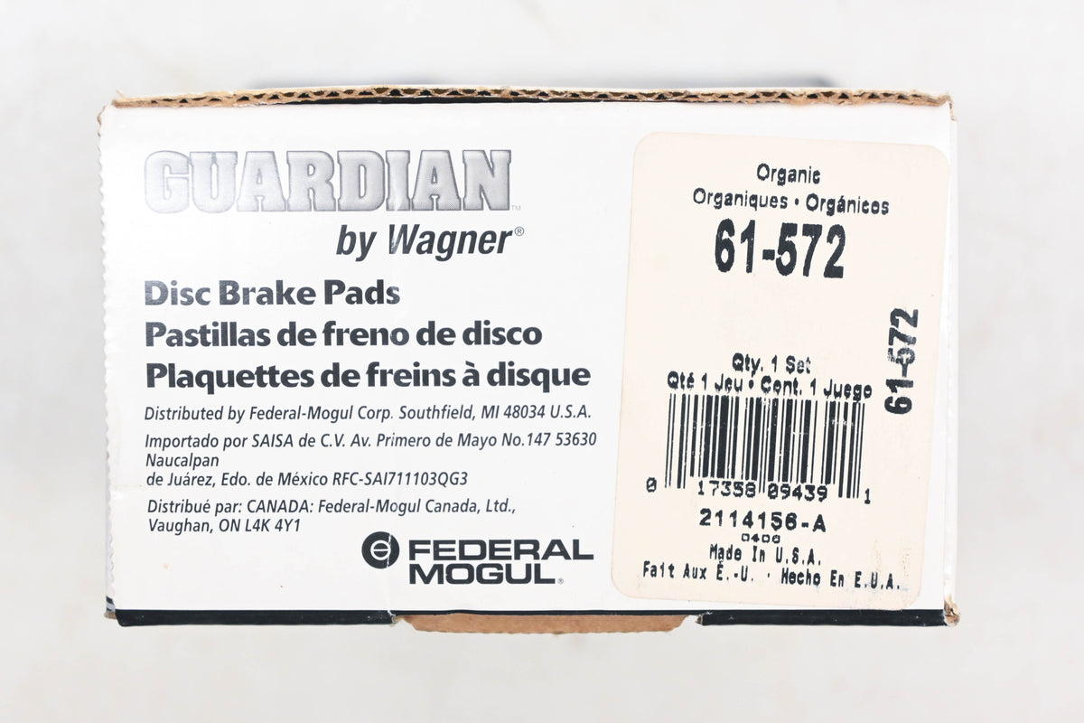 Wagner 61-572, PGD572C Guardian Disc Brake Pad Kit NOS