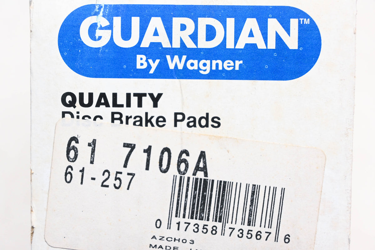 Wagner 61-7106A, 61-257 Guardian Disc Brake Pad Kit NOS