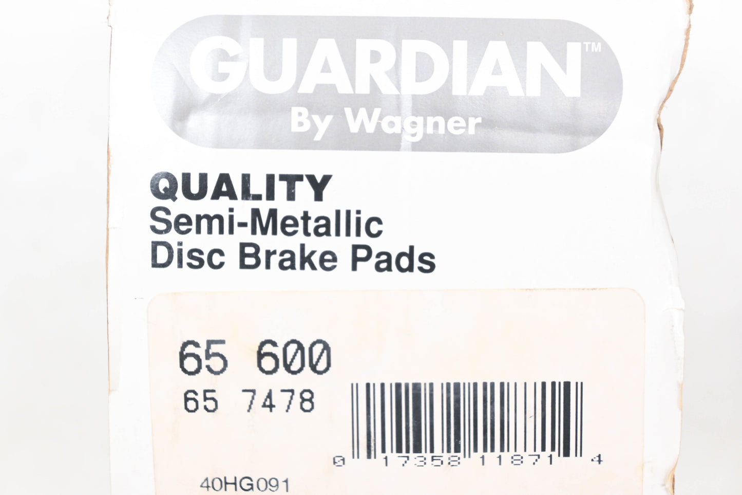 Wagner 65-600, 65-7478, PGD600M Guardian Disc Brake Pad Kit NOS