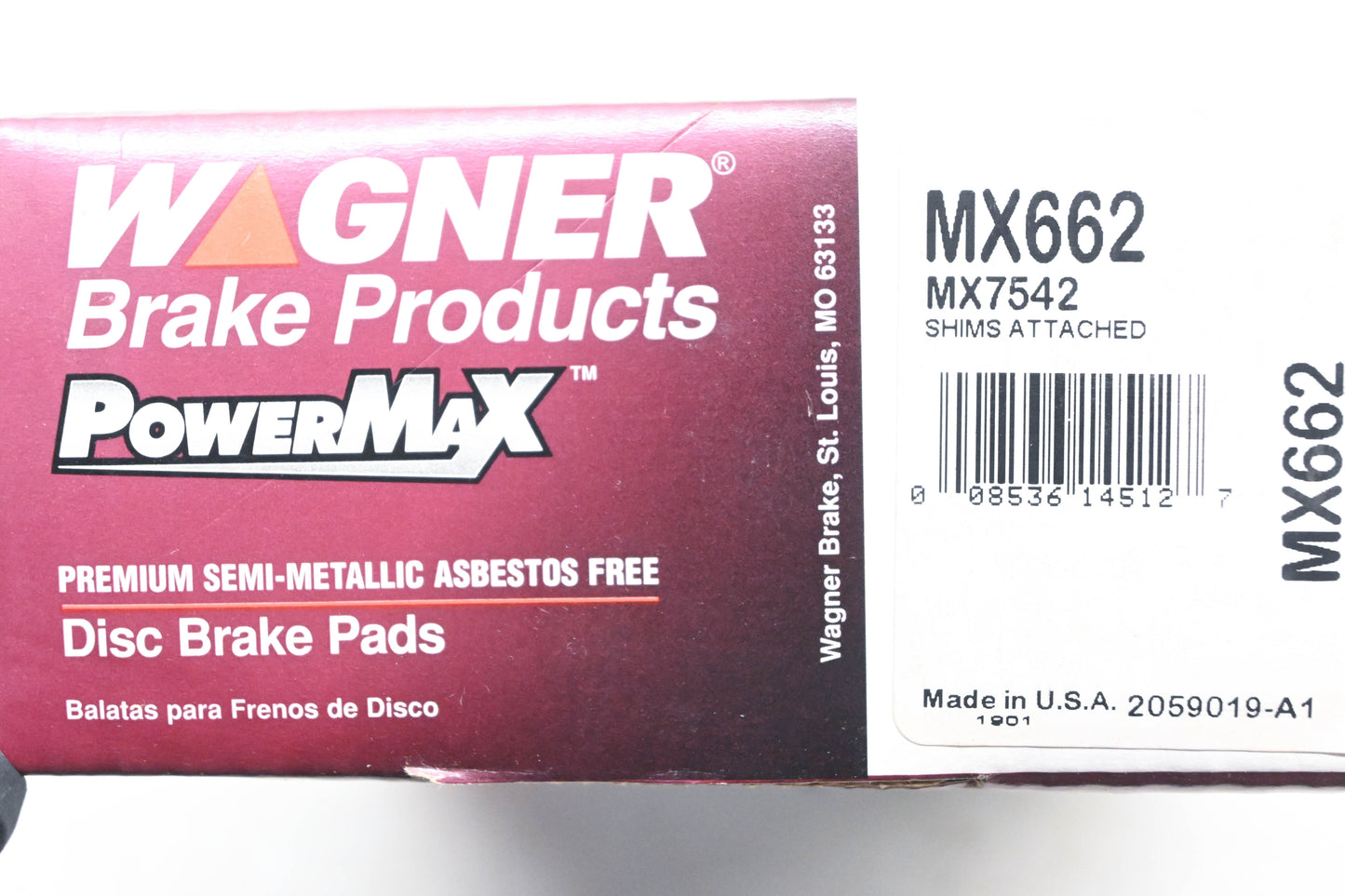 Wagner MX662, MX7542 PowerMax Disc Brake Pad Kit NOS