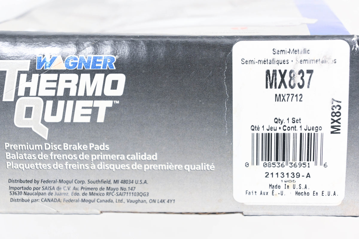 Wagner MX837, MX7712 Thermo Quiet Disc Brake Pad Kit NOS