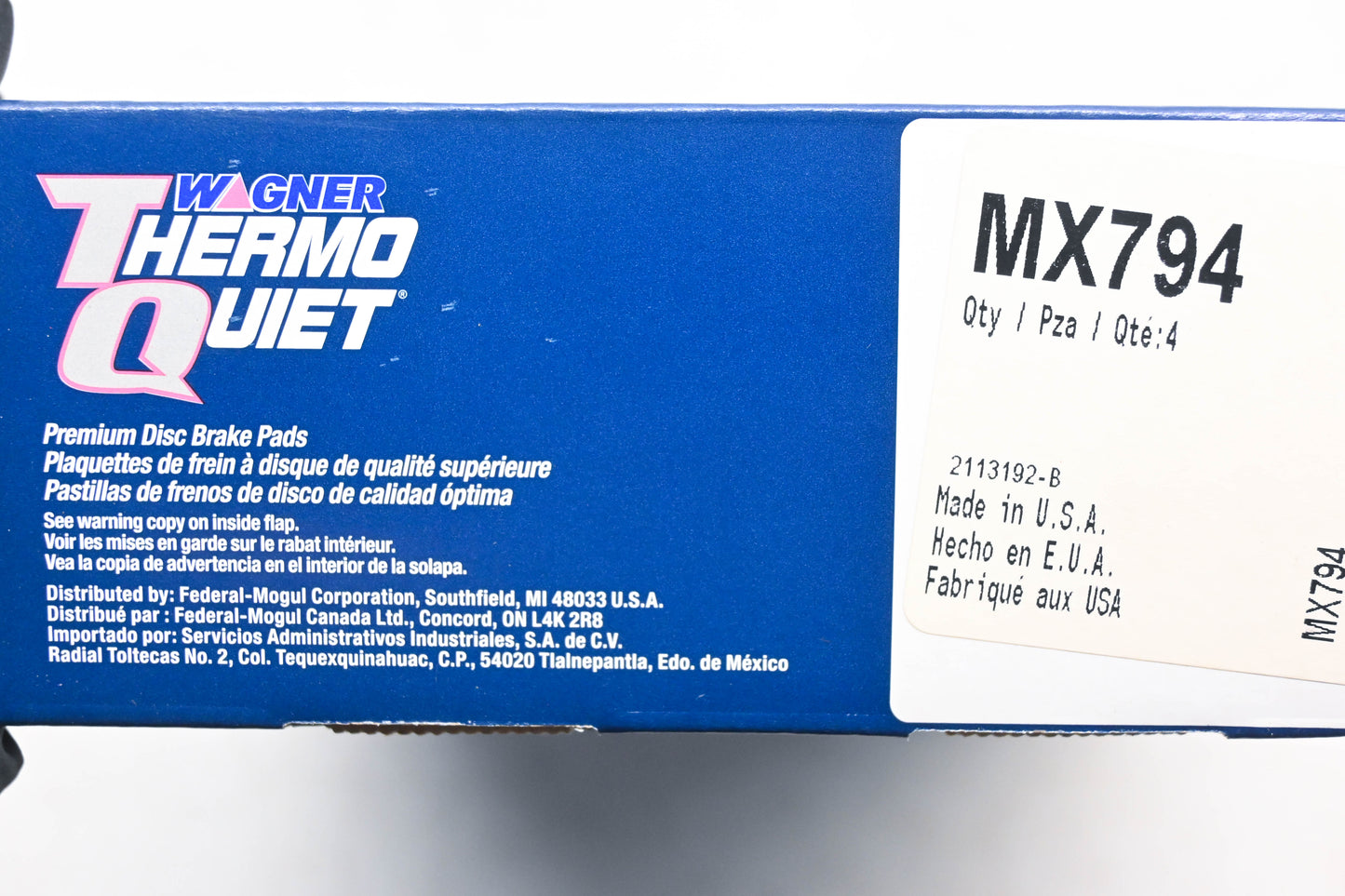 Wagner MX794 Thermo Quiet Disc Brake Pad Kit NOS