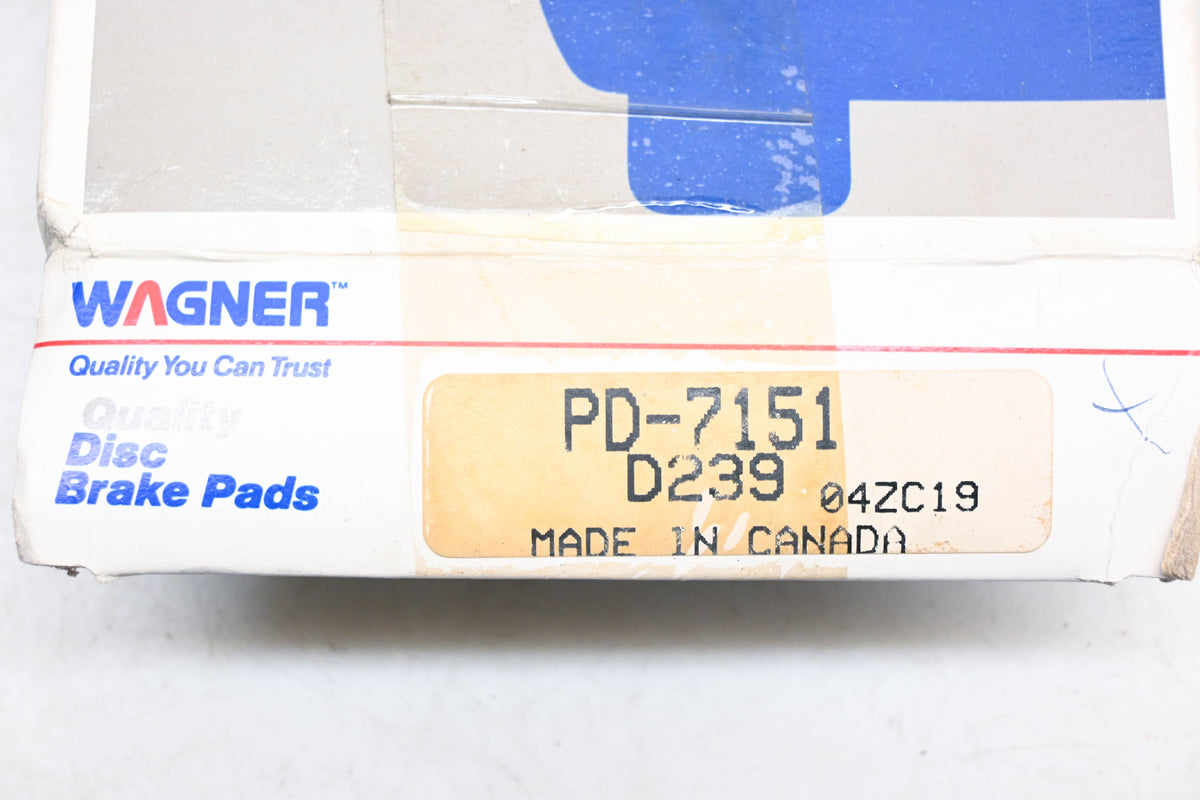Wagner PD7151, D239, PGD239 Disc Brake Pad Kit NOS