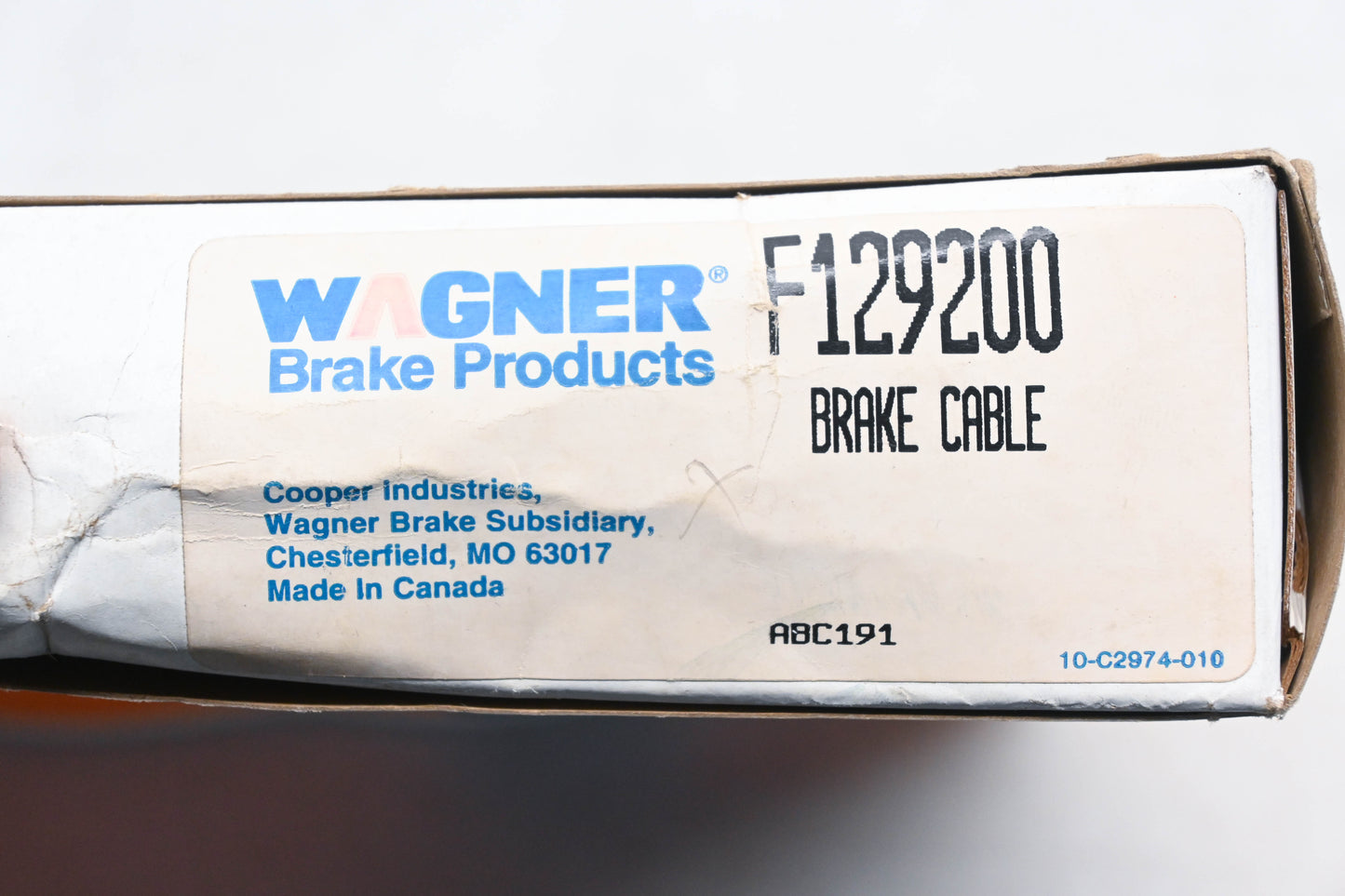 Wagner F129200, BC94589 Brake Cable NOS