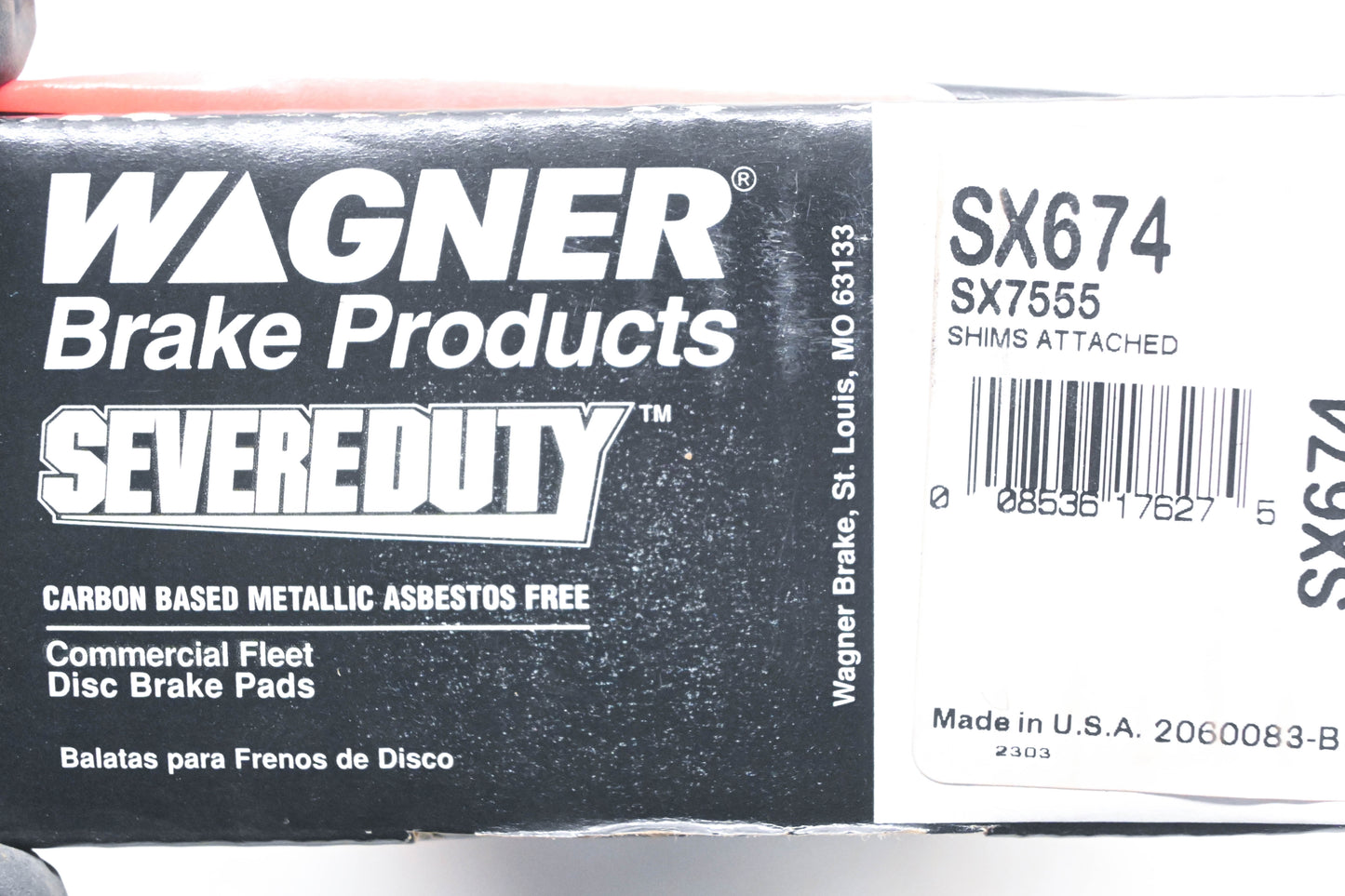 Wagner SX674, SX7555, SGD674M Severe Duty Disc Brake Pad Kit NOS