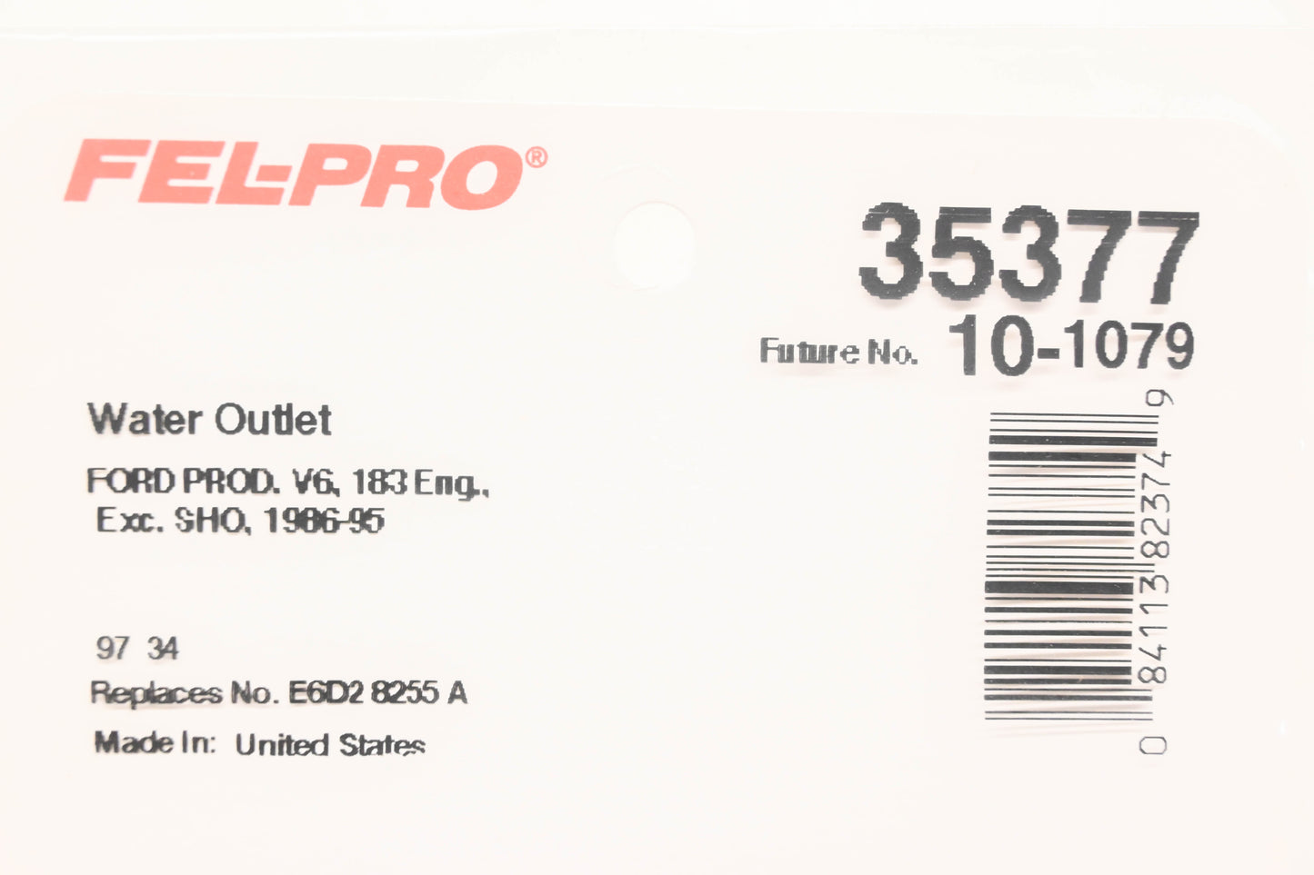 Fel-Pro 35377, 10-1079 Water Outlet Gasket NOS