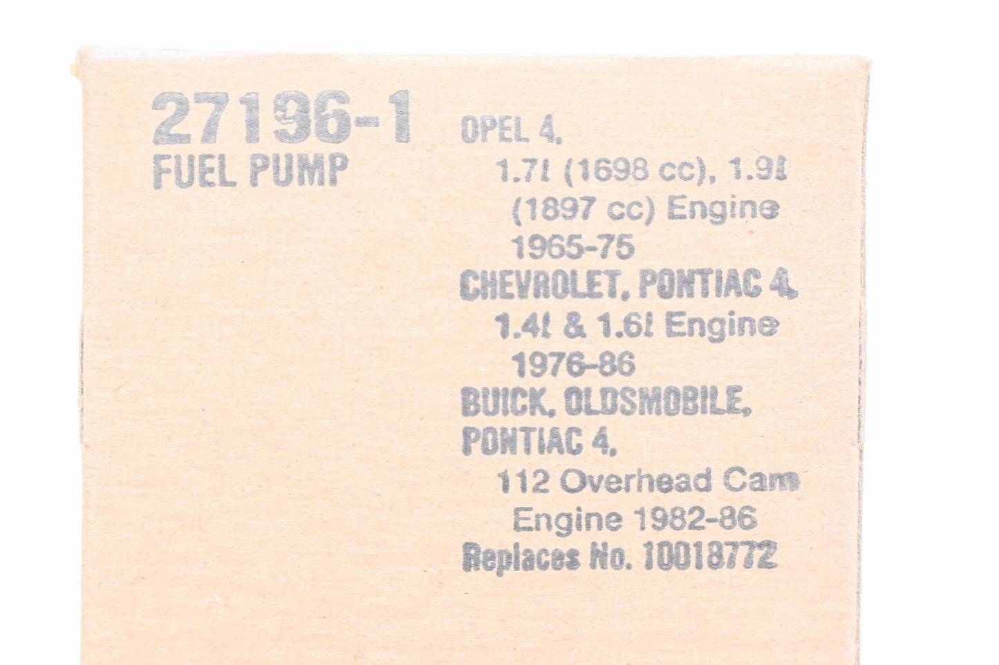 Fel-Pro 27196-1, 10018772 Fuel Pump Gasket NOS