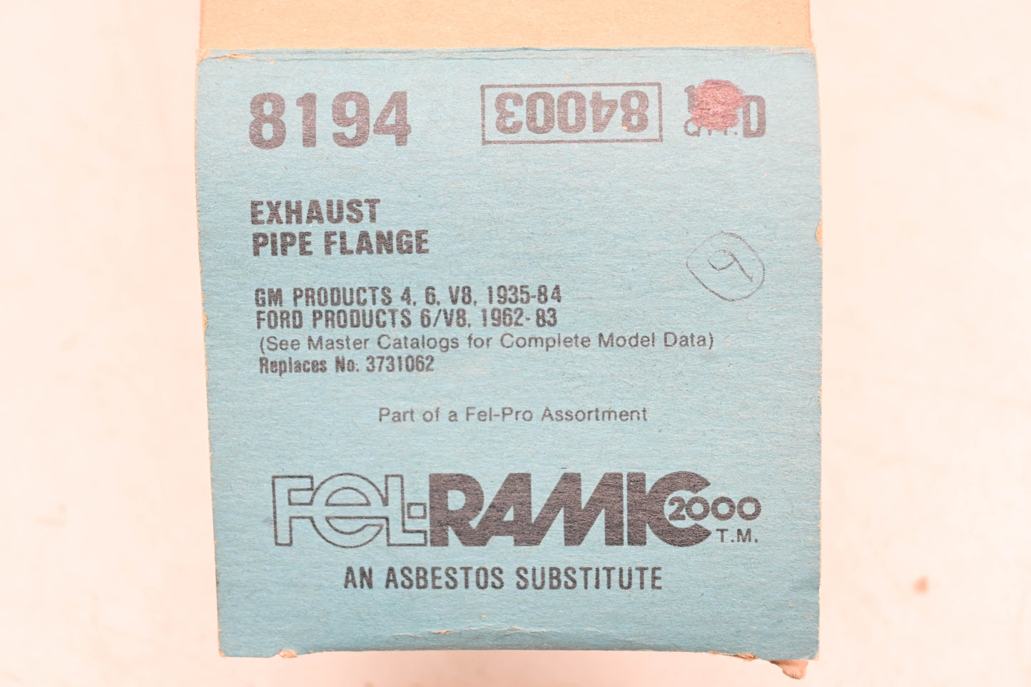 Fel-Pro 8194 Exhaust Pipe Flange Gasket NOS