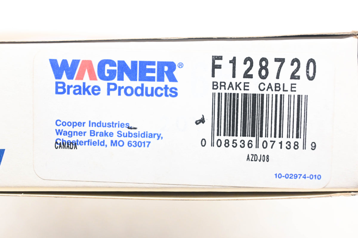Wagner F128720, BC128720, BC93942 Parking Brake Cable With Clip NOS