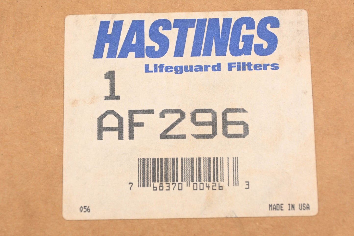 Hastings AF296, AF-296 Air Filter NOS