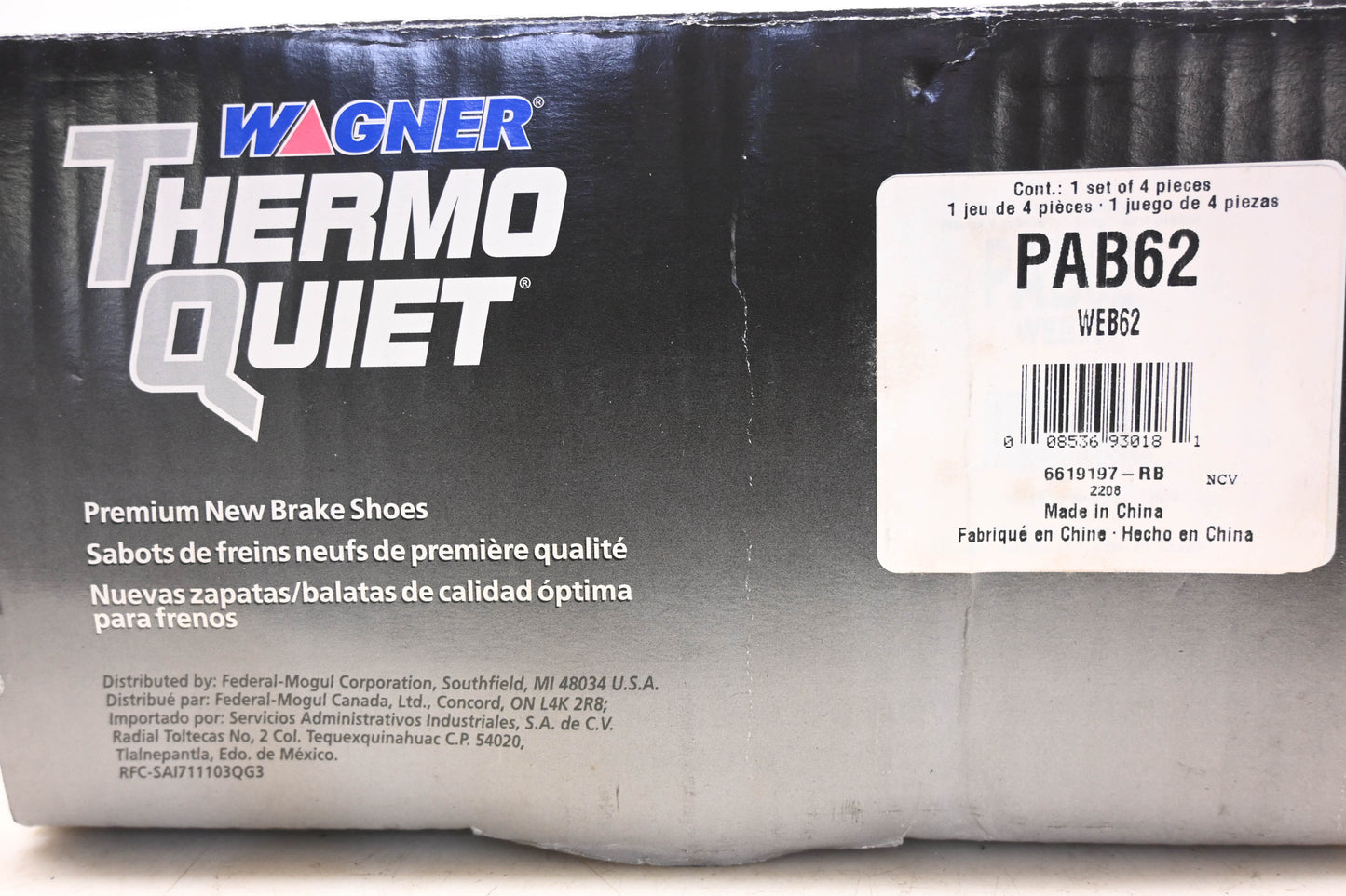 Wagner PAB62 Thermo Quiet Brake Shoe Kit NOS