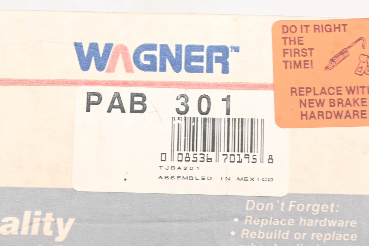 Wagner PAB301 Relined Brake Shoe Kit NOS