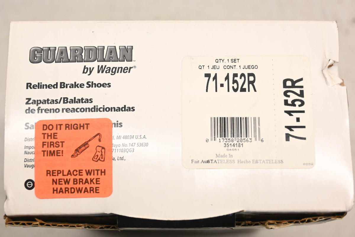 Wagner 71-152R Relined Brake Shoe Kit NOS