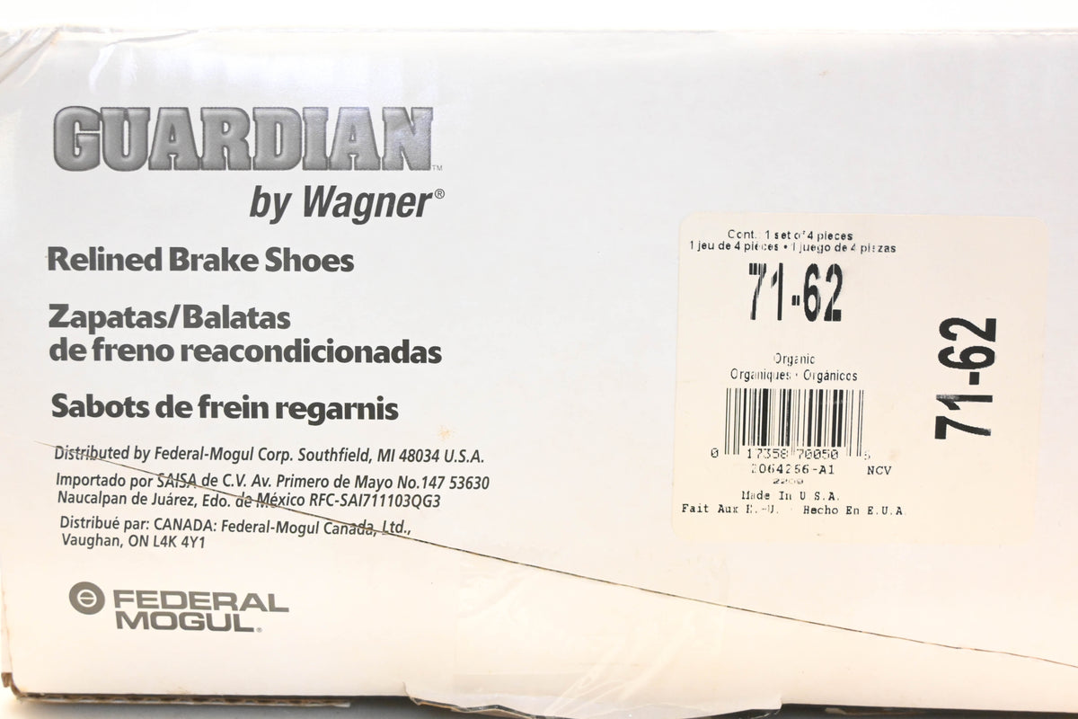 Wagner 71-62 Relined Brake Shoe Kit NOS