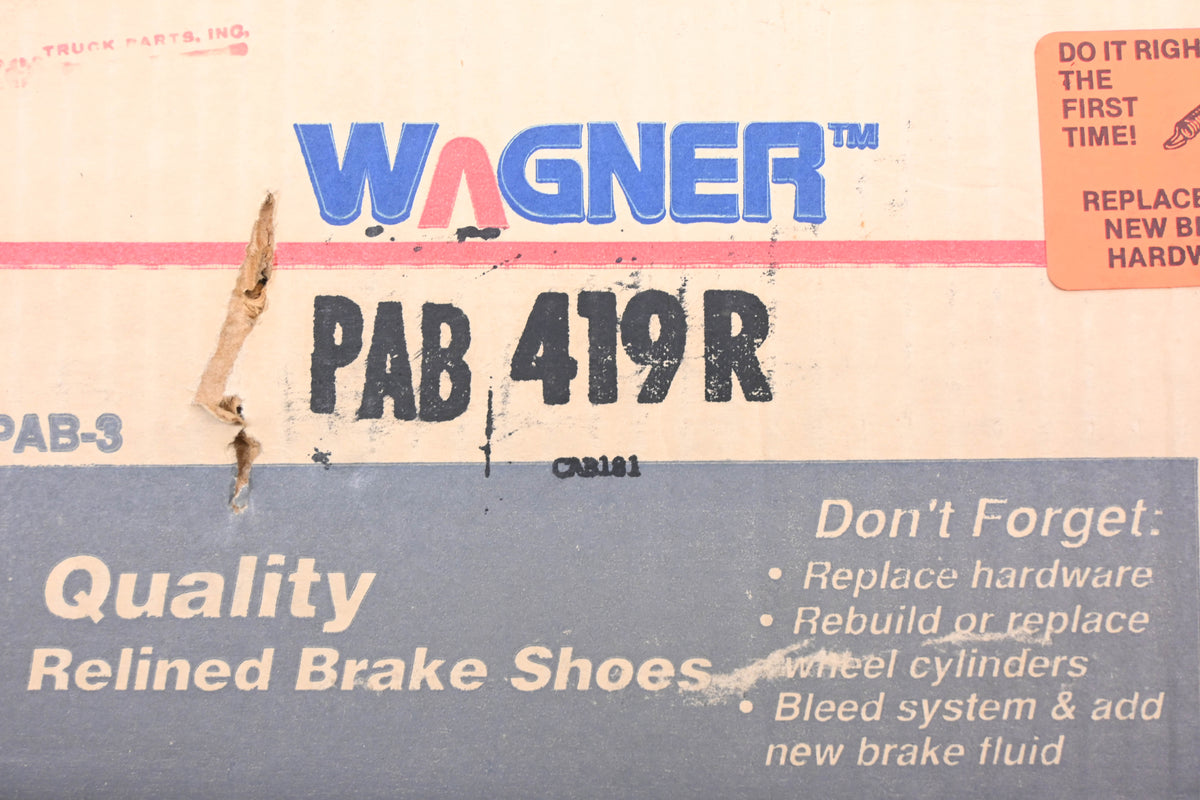 Wagner PAB419R Relined Brake Shoe Kit NOS