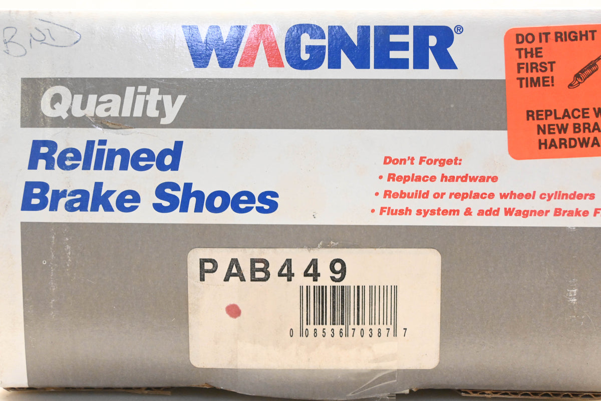 Wagner PAB449 Relined Brake Shoe Kit NOS