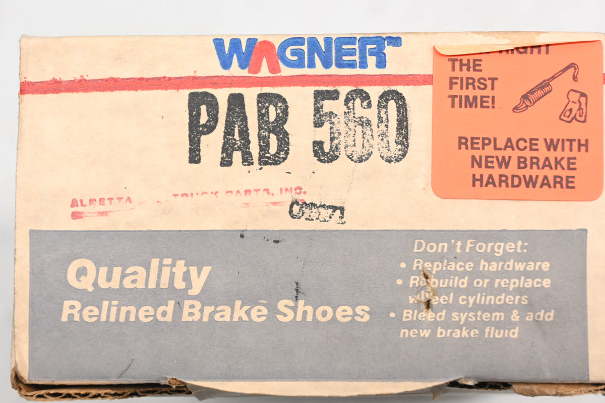 Wagner PAB560 Relined Brake Shoe Kit NOS