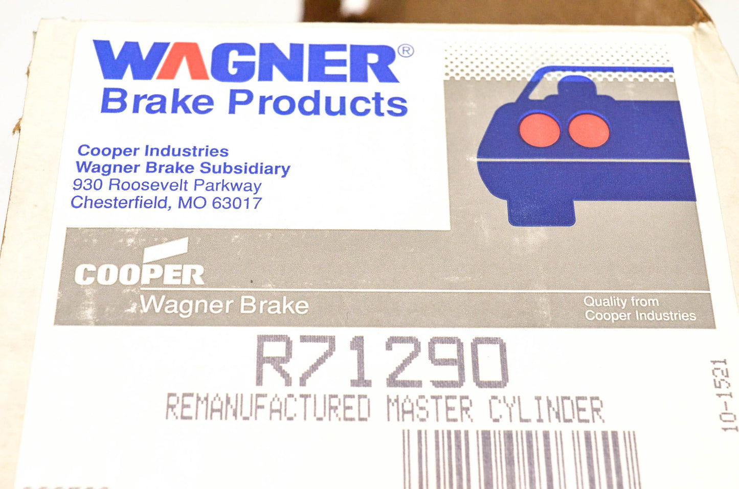 Wagner R71290 Remanufactured Brake Master Cylinder NOS