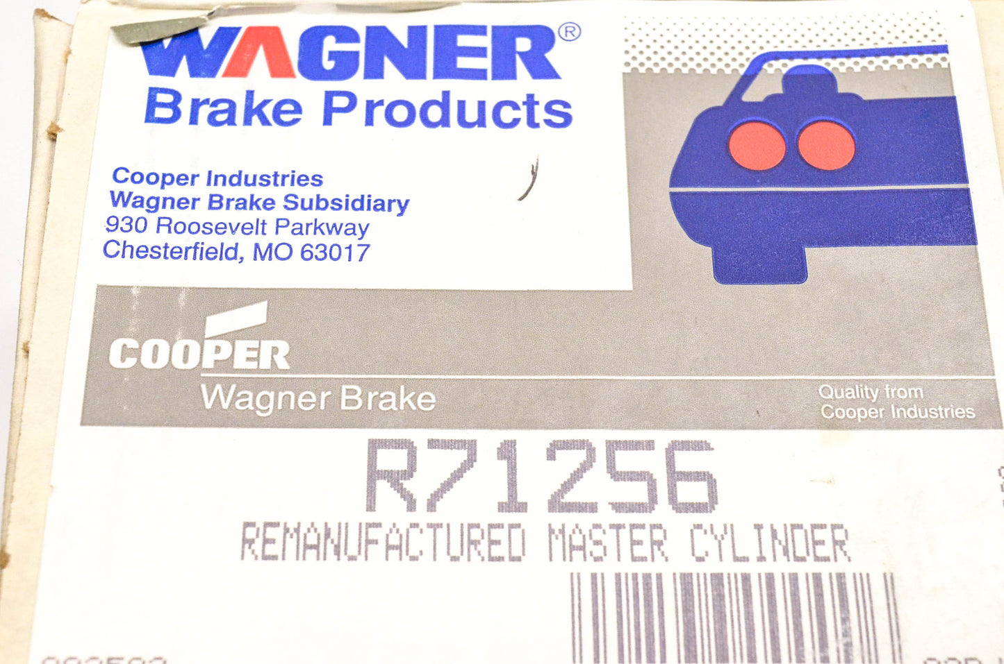 Wagner R71256 Remanufactured Brake Master Cylinder NOS