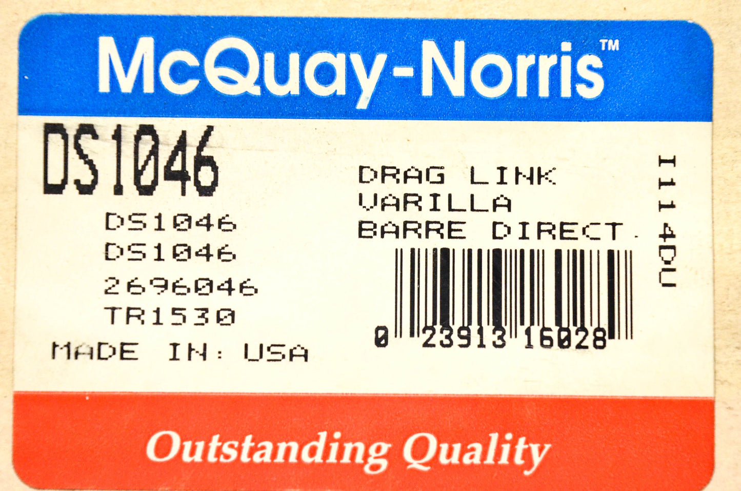 McQuay-Norris DS1046, 2696046, TR1530 Tie Rod NOS