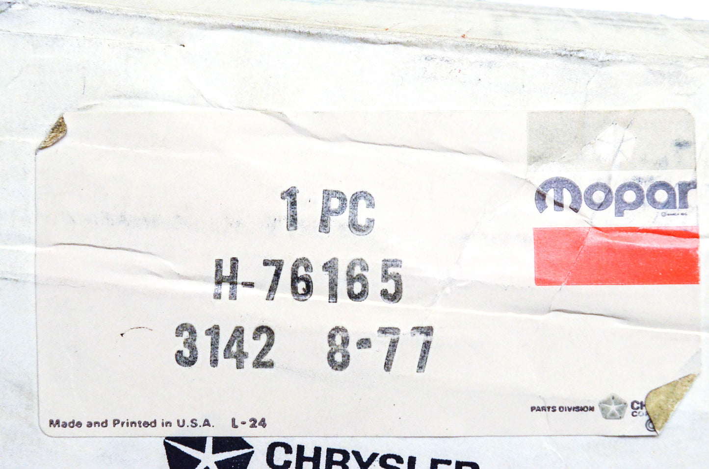 Mopar H-76165, H76165 Brake Master Cylinder Assembly NOS