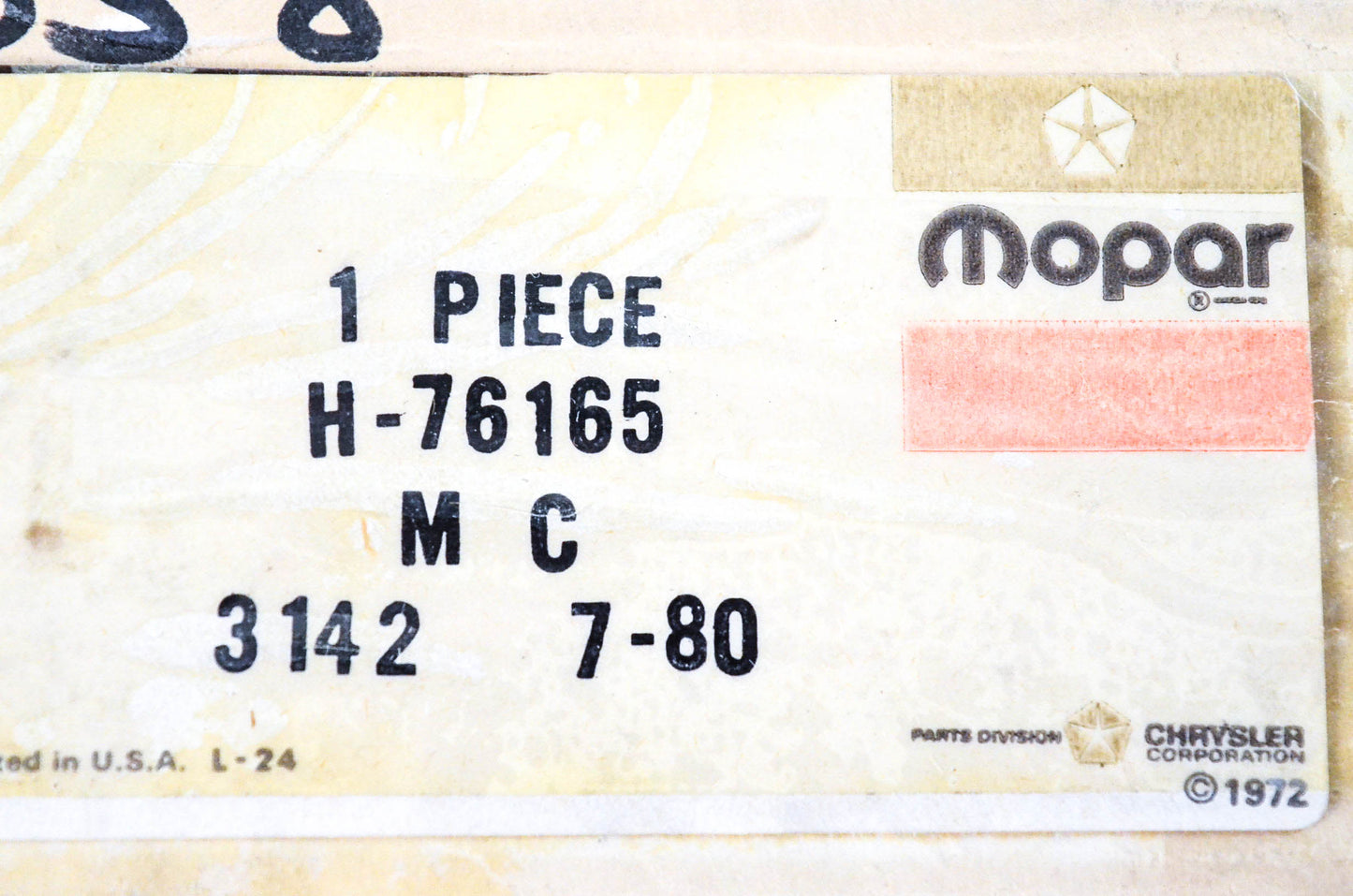 Mopar H-76165, H76165 Brake Master Cylinder Assembly NOS