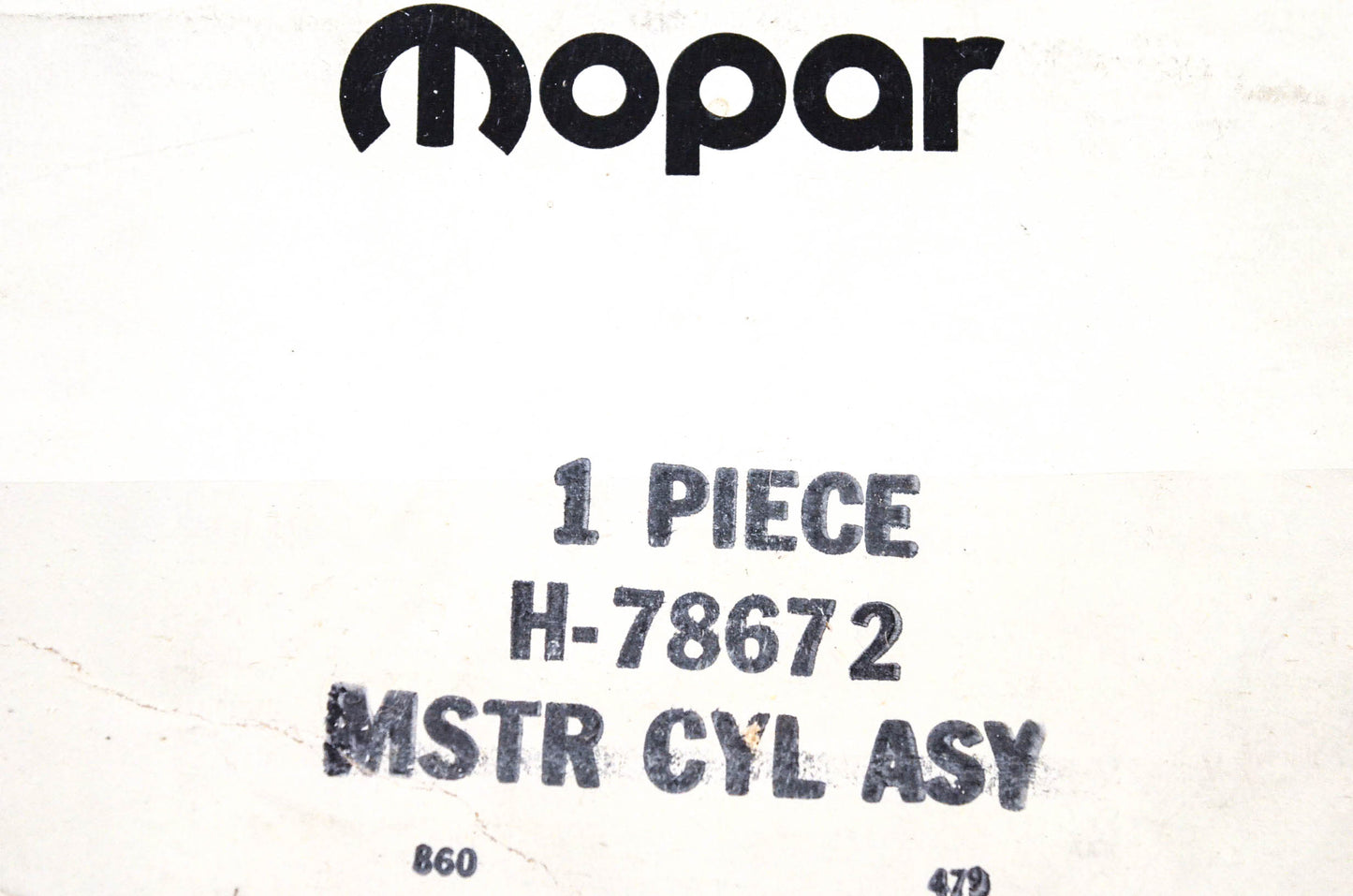 Mopar H-78672, H78672 Master Cylinder Assembly NOS