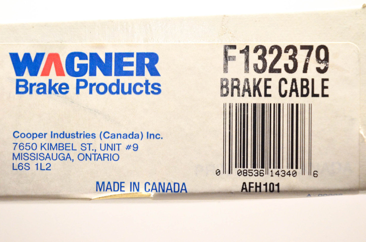 Wagner F132379 Parking Brake Cable NOS