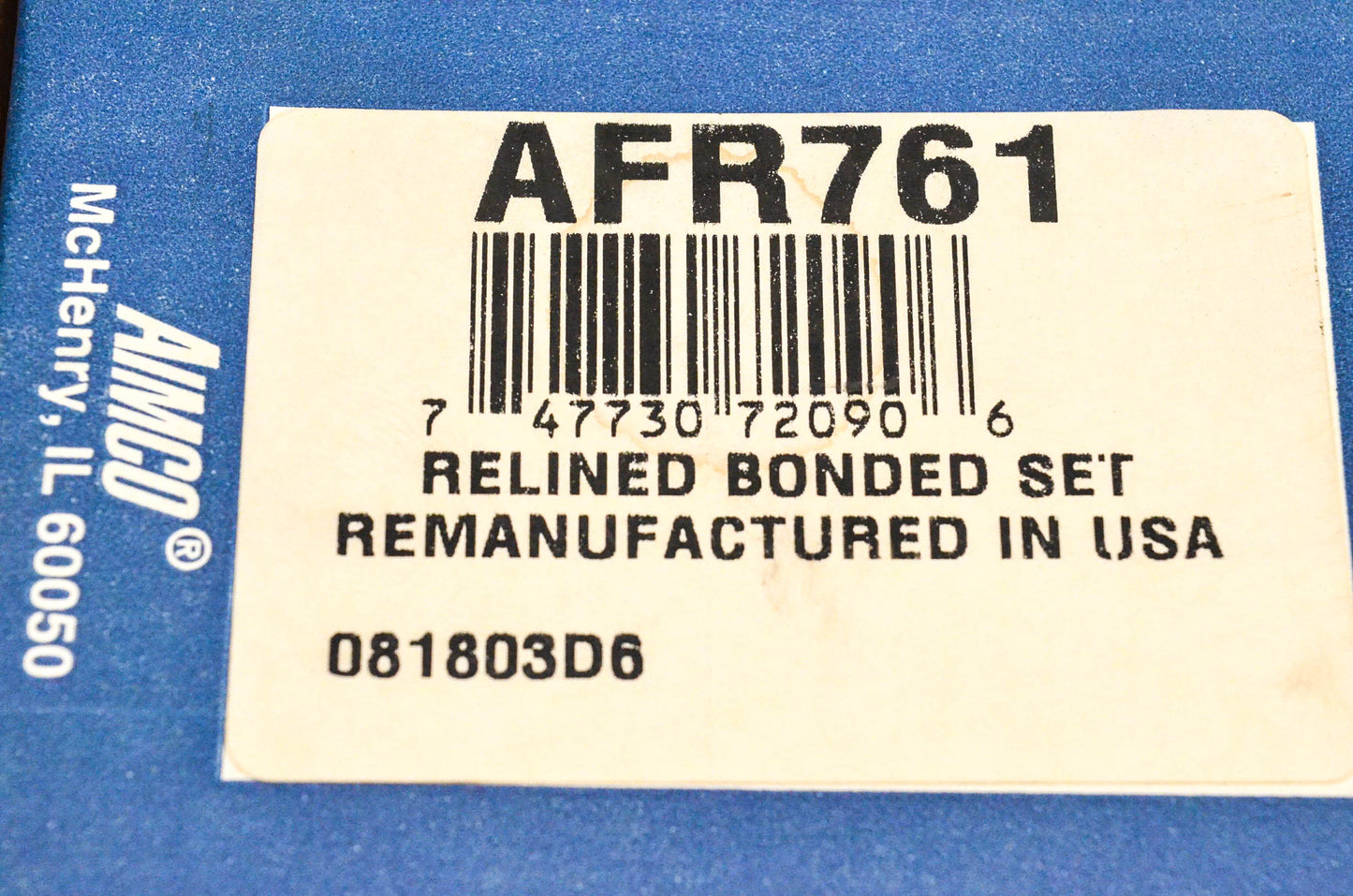 Aimco AFR761 Remanufactured Brake Shoe Kit NOS
