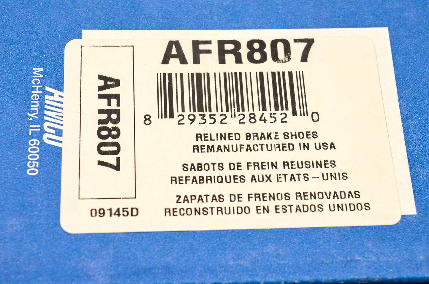 Aimco AFR807 Remanufactured Brake Shoe Kit NOS