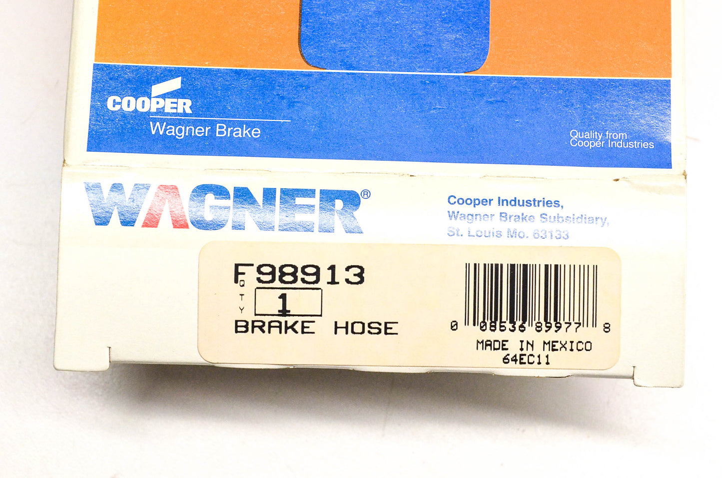 Wagner F98913 Brake Hydraulic Hose NOS