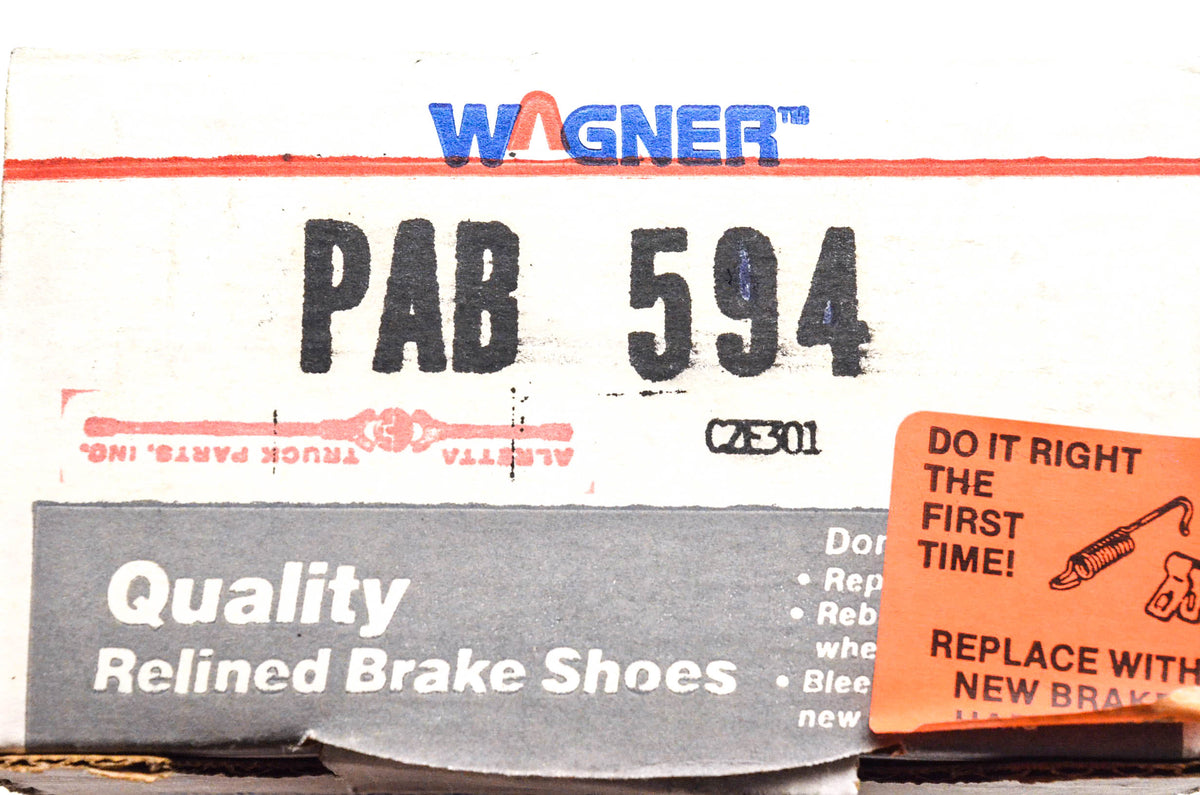Wagner PAB594 Relined Brake Shoe Kit NOS