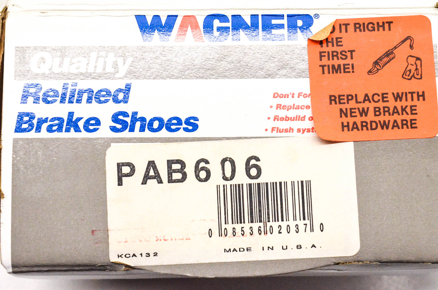 Wagner PAB606 Relined Brake Shoe Kit NOS