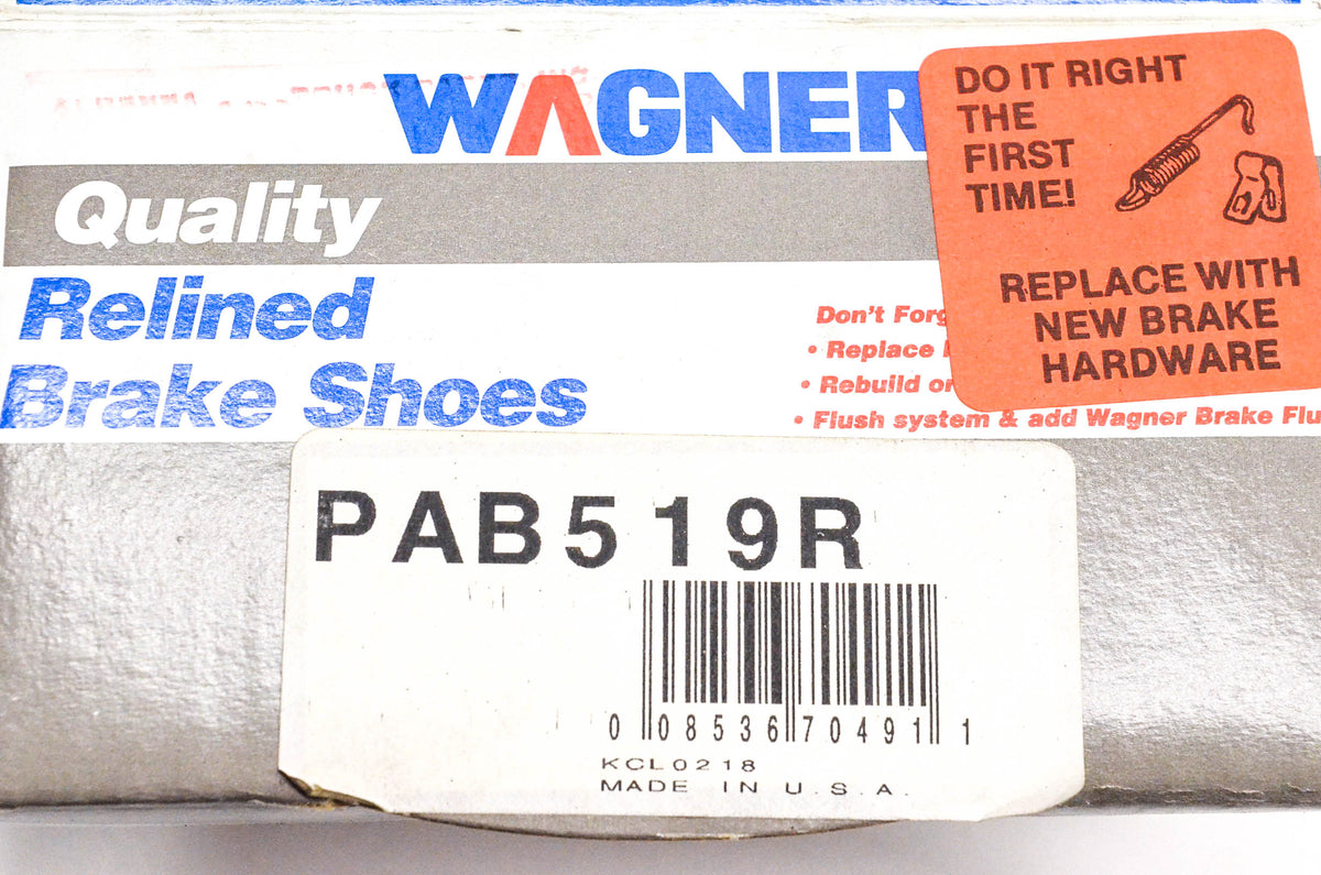 Wagner PAB519R Relined Brake Shoe Kit NOS