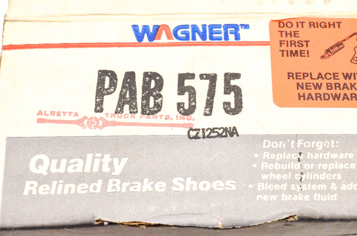 Wagner PAB575 Relined Brake Shoe Kit NOS