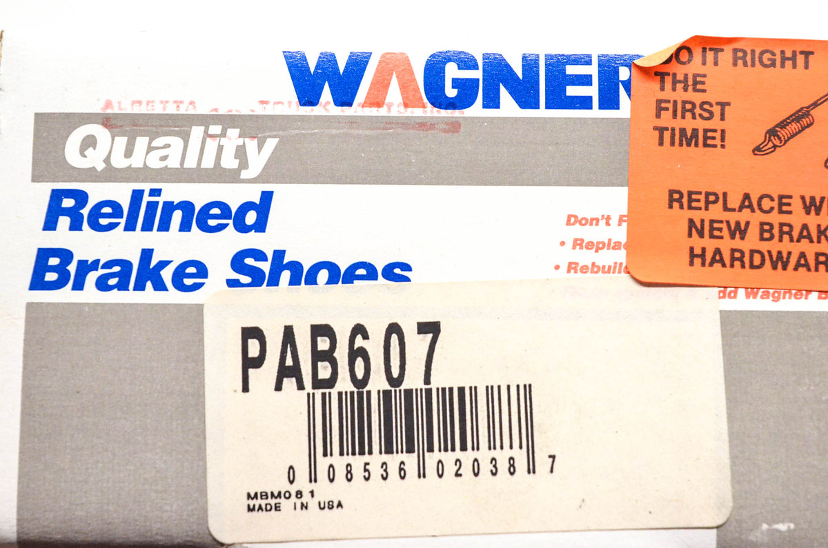 Wagner PAB607 Relined Brake Shoe Kit NOS