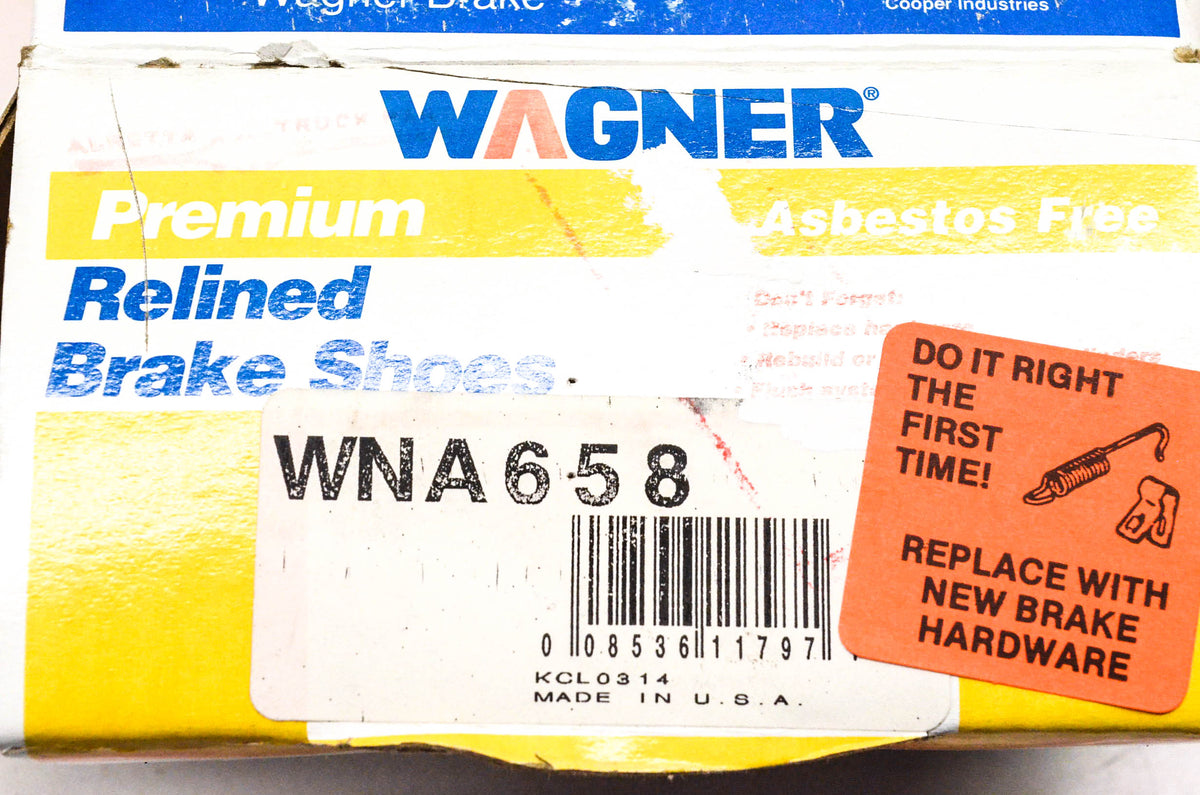 Wagner WNA658 Relined Brake Shoe Kit NOS