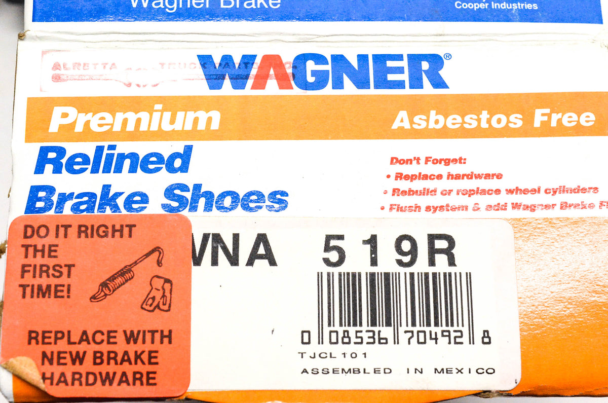 Wagner WNA519R Relined Brake Shoe Kit NOS