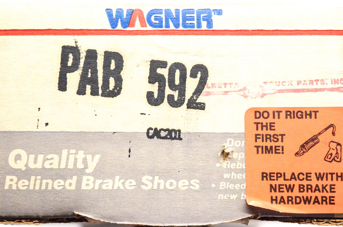 Wagner PAB592 Relined Brake Shoe Kit NOS