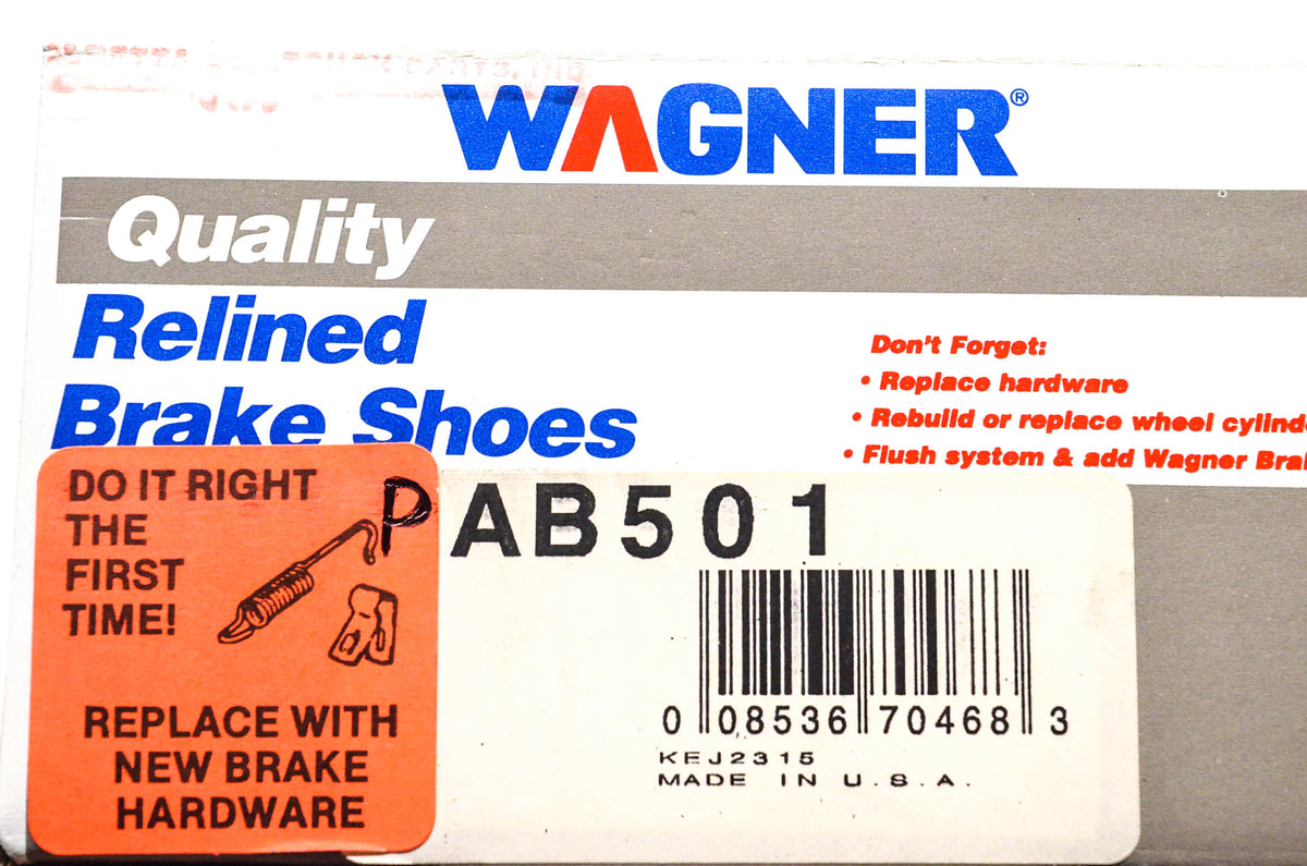 Wagner PAB501 Relined Brake Shoe Kit NOS