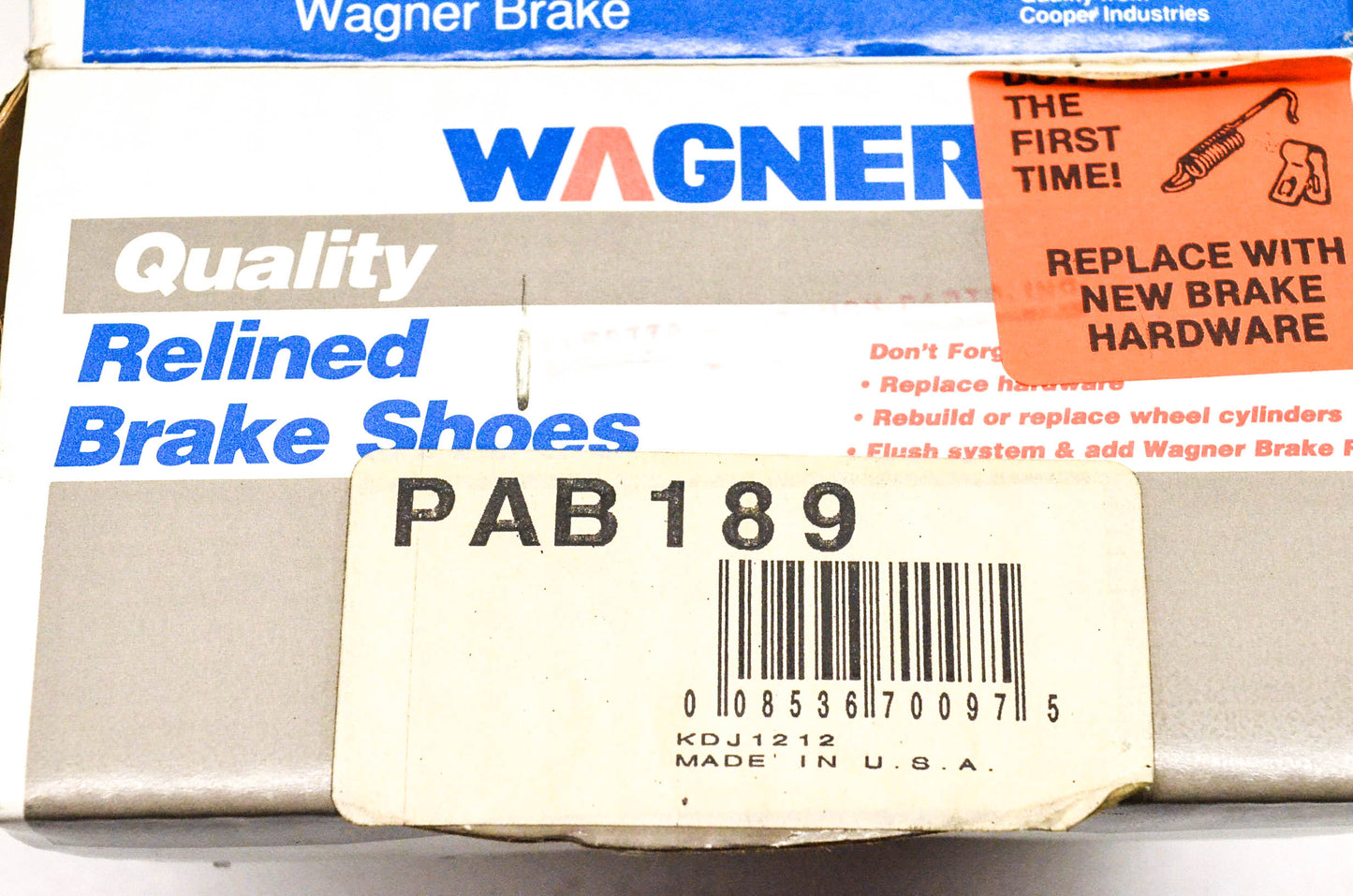 Wagner PAB189 Relined Brake Shoe Kit NOS