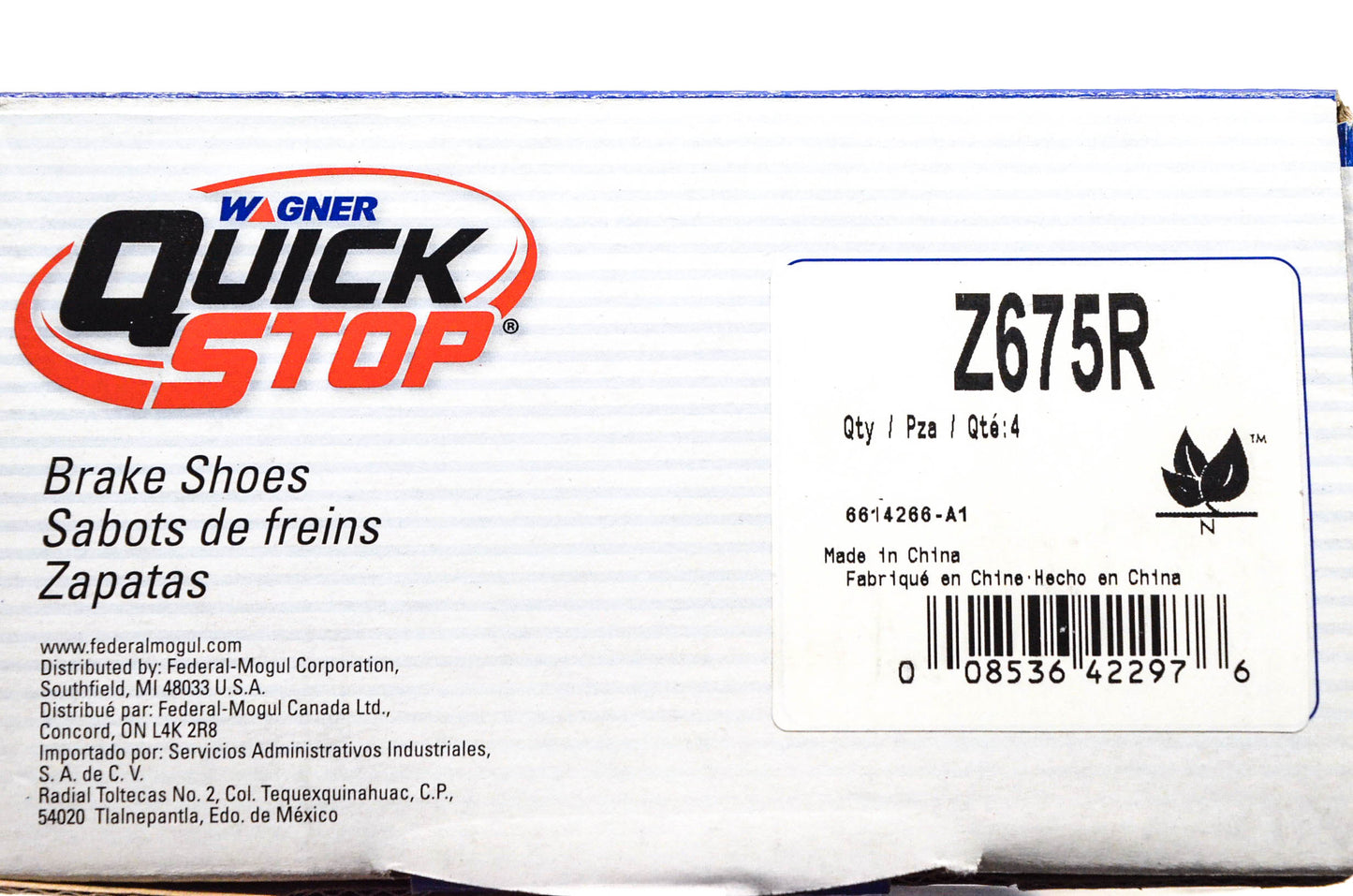 Wagner Z675R Quick Stop Brake Shoe Kit NOS