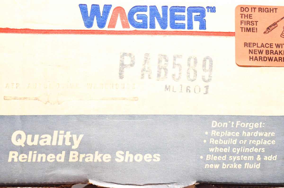 Wagner PAB589 Relined Brake Shoe Kit NOS